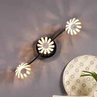eco-light applique led bloom à 3 lampes argentée