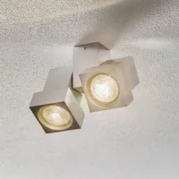 egger licht spot plafond ou mur style q à 2 lampes alu