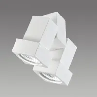 egger licht spot plafond ou mur style q à 2 lampes blanc