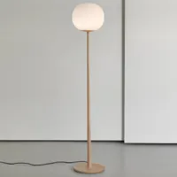 luceplan lita lampe sur pied abat-jour en verre 30 cm, frêne
