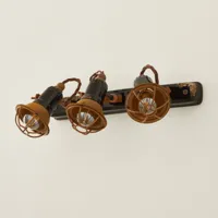 ferroluce applique c1677/1 avec corbeille, 3 lampes, noire