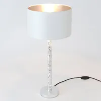 holländer lampe table cancelliere rotonda blanc/argent 57 cm