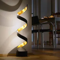 eco-light lampe à poser led helix, 66 cm, noire-dorée