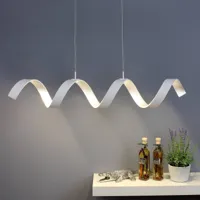 eco-light suspension led helix, blanche-argentée, 80 cm