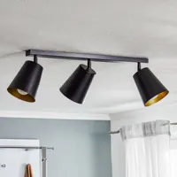 emibig lighting spot pour plafond prism, à 3 lampes, noir/doré