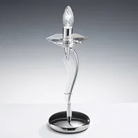 metallux lampe à poser icaro 1 lampe, verre cristal, chromé