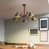 lamkur plafonnier skansen à 5 lampes ajustables, gris