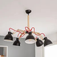 lamkur plafonnier skansen à 5 lampes ajustables, noir