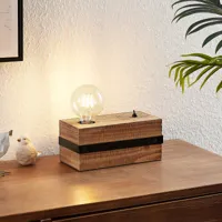 lindby sverina lampe à poser en bois, à 1 lampe