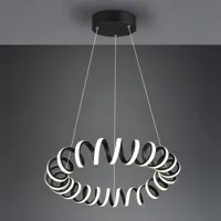 trio lighting suspension led curl, switchdim, noire