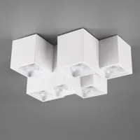 trio lighting plafonnier fernando, 6 lampes, blanc mat