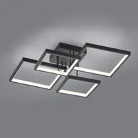 trio lighting plafonnier led sorrento 52x52cm, noir mat