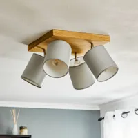 britop spot pour plafond corralee gris carré à 4 lampes