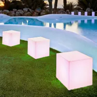 newgarden lampe solaire cuby cube, hauteur 53 cm