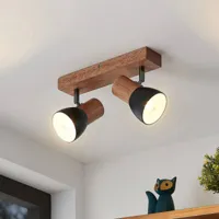 lindby tonja spot pour plafond avec bois, 2 lampes
