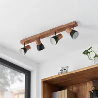 lindby tonja spot pour plafond avec bois, 4 lampes