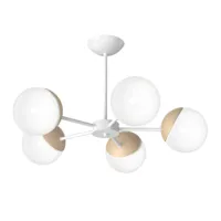 eko-light plafonnier sfera 5 lampes distance verre/bois