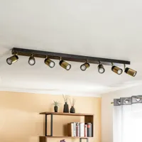 luminex spot pour plafond net noir/doré, à 8 lampes