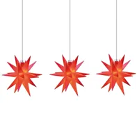 sterntaler guirlande étoile 18 branches, 3 lampes, rouge