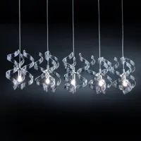 metallux suspension crystal à cinq lampes