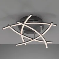 fischer & honsel plafonnier led cross tunable white 5 lampes noir