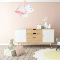 maco design suspension pour chambre d'enfant zsofia à 3 lampes blanc/rose