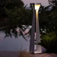 les jardins lampe solaire led osmoz en alu, 175 cm blanche