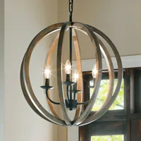 feiss suspension allier à quatre lampes en bois 52,1 cm