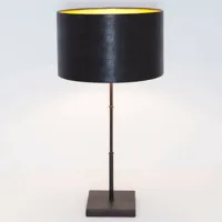 holländer lampe à poser bambou, brune-noire/dorée