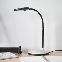 lindby lampe de bureau led ivan en gris clair et noir