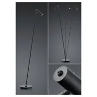 hell lampadaire led tom, dimmable, noir