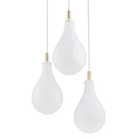 euluna suspension oaza, 3 lampes blanc translucide/laiton