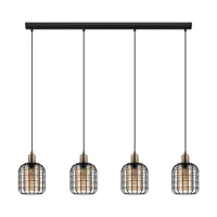 eglo suspension chisle, noire/ambrée, 4 lampes