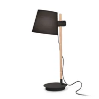 ideallux ideal lux axel lampe à poser bois, noir/naturel