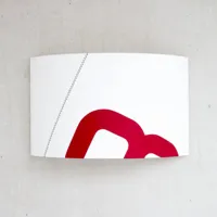 lumbono applique port d’attache en toile, blanc/rouge