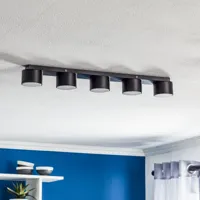 eko-light cloudy barre de plafonnier à cinq lampes noir