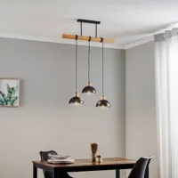 eko-light arik suspension noir à trois lampes