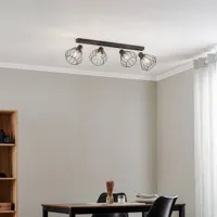 britop spot pour plafond limani, noir, à quatre lampes