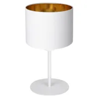luminex lampe à poser soho, cylindrique h34 cm blanc/doré