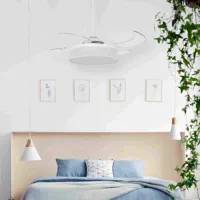 beacon lighting ventilateur fanaway fraser lampe blanc/transparent