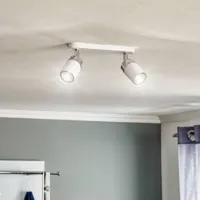 luminex spot pour plafond reno, à 2 lampes, blanc/chromé