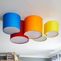 tk lighting plafonnier mona à 5 lampes, multicolore