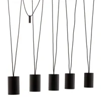 euluna suspension more tone, noir/or, à 5 lampes