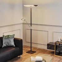 rothfels charlin lampadaire à éclairage indirect led noir nickel