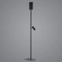 hell lampadaire à éclairage indirect polo ajustable avec liseuse noire