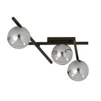 emibig lighting plafonnier smart, noir/graphite, à 3 lampes