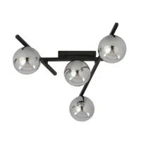 emibig lighting plafonnier smart, noir/graphite, à 4 lampes
