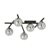 emibig lighting plafonnier smart, noir/graphite, à 5 lampes