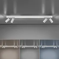pure lines plafonnier led, à 4 lampes, aluminium
