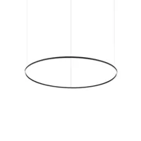 ideallux ideal lux suspension led oracle slim noir 3.000k ø 150 cm